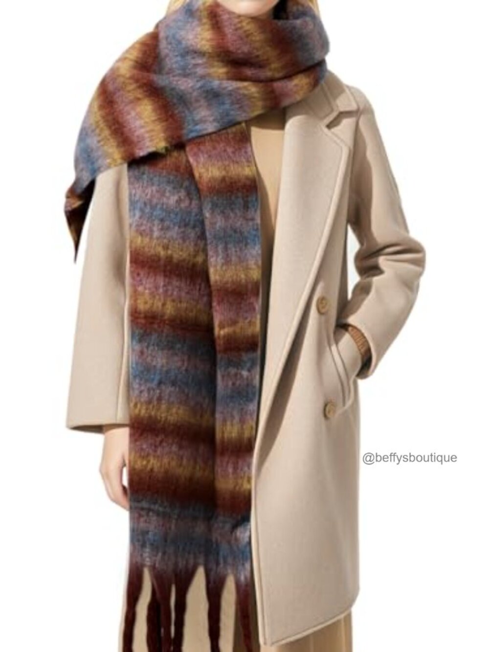 Women's Winter Scarf Mohair Vintage Large Chunky Blanket Pashmina Wrap